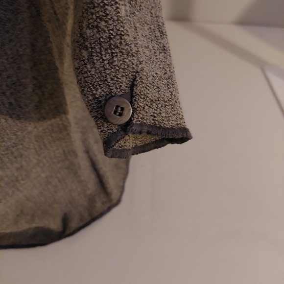 Vintage Giorgio Armani Brown Tunic Top Size 12 Chunky Virgin Wool Button Loop - Picture 10 of 12